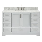 Ariel Stafford 54" Free Standing Single Basin Vanity Set with Cabinet and Marble Vanity Top Grey