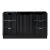 Ariel Milan 60" Single Free Standing Vanity Cabinet Only - Less Vanity Top Black / Brushed Nickel Hardware