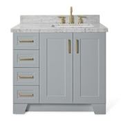 Ariel Taylor 36" Free Standing Single Basin Vanity Set with Cabinet and Marble Vanity Top Grey