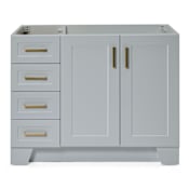 Ariel Taylor 42" Single Wood Vanity Cabinet with Left Side Drawers Only - Less Vanity Top Grey