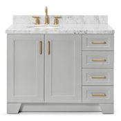 Ariel Taylor 42" Free Standing Single Basin Vanity Set with Cabinet and Marble Vanity Top Grey