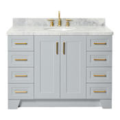 Ariel Taylor 48" Free Standing Single Basin Vanity Set with Cabinet and Marble Vanity Top Grey