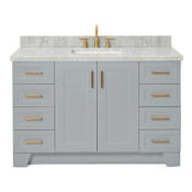 Ariel Taylor 54" Free Standing Single Basin Vanity Set with Cabinet and Marble Vanity Top Grey