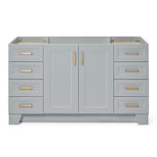 Ariel Taylor 60" Free Standing Hardwood Single Vanity Cabinet Only - Less Vanity Top Gray