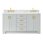 Ariel Taylor 66" Free Standing Double Basin Vanity Set with Cabinet and Marble Vanity Top Grey