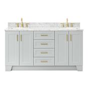 Ariel Taylor 66" Free Standing Double Basin Vanity Set with Cabinet and Marble Vanity Top Grey