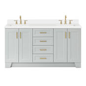 Ariel Taylor 66" Free Standing Double Basin Vanity Set with Cabinet and Quartz Vanity Top Grey