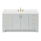 Ariel Taylor 66" Free Standing Single Basin Vanity Set with Cabinet and Quartz Vanity Top Grey
