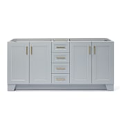 Ariel Taylor 72" Free Standing Hardwood Double Vanity Cabinet Only - Less Vanity Top Gray
