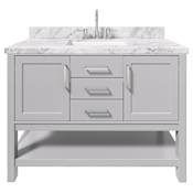 Ariel Bayhill 48" Free Standing Single Basin Vanity Set with Cabinet and Marble Vanity Top Grey