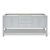 Ariel Magnolia 72" Double Free Standing Vanity Cabinet Only - Less Vanity Top Grey