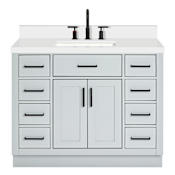 Ariel Hepburn 43" Free Standing Single Basin Vanity Set with Cabinet and Quartz Vanity Top Grey