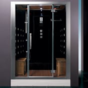 Ariel Platinum 87" Steam Shower Enclosure with Shower System on Sides Black