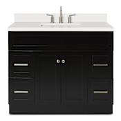 Ariel Hamlet 42" Free Standing Single Basin Vanity Set with Cabinet and Quartz Vanity Top Black