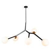 Artcraft Lighting Ravello 5 Light 47" Wide Abstract Pendant Black / Harvest Brass
