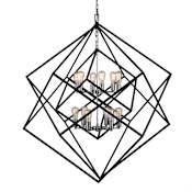 Artcraft Lighting Artistry 12 Light 47" Wide Chandelier Matte Black / Polished Nickel