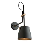 Artcraft Lighting Euro Industrial Single Light 19" Tall Wall Sconce Matte Black / Harvest Brass