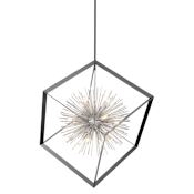 Artcraft Lighting Sunburst 12 Light 37" Wide Pendant Matte Black / Chrome