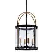 Artcraft Lighting Bonita 4 Light 13" Wide Pendant Black / Brushed Brass / Clear