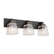 Artcraft Lighting Eastwood 3 Light 24" Wide Vanity Light with Clear Glass and Frosted Glass Shades Black / Brass