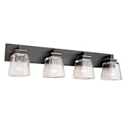 Artcraft Lighting Eastwood 4 Light 33" Wide Vanity Light with Clear Glass and Frosted Glass Shades Black / Brass