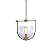 Artcraft Lighting Cheshire 12" Wide Mini Pendant Black / Brass