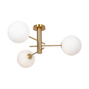 Artcraft Lighting Aurelia 3 Light 32" Wide Semi-flush Ceiling Fixture Brass / White