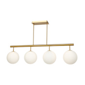 Artcraft Lighting Aurelia 4 Light 43" Wide Linear Chandelier Brass / White