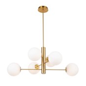 Artcraft Lighting Aurelia 6 Light 31" Wide Sputnik Chandelier Brass / White