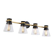 Artcraft Lighting Kanata 4 Light 36" Wide Vanity Light Black / Brushed Brass