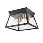Artcraft Lighting Lucian 4 Light 12" Wide Flush Mount Ceiling Fixture Black / Brushed Brass