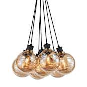 Artcraft Lighting Gem 18" Wide Chandelier Black / Brushed Brass / Amber
