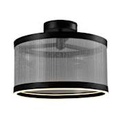 Artcraft Lighting Cora 15" Wide Semi-Flush Drum Ceiling Fixture Silver / Black