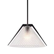 Artcraft Lighting Baltic 15" Wide Pendant Black / Brushed Brass / Semi-Clear