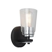 Artcraft Lighting Essex 9" Tall Bathroom Sconce Black / Chrome / Clear