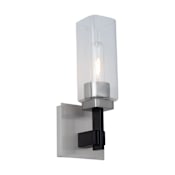 Artcraft Lighting Arlington 12" Tall Bathroom Sconce Satin Nickel / Clear