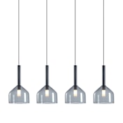 Artcraft Lighting Kali 4 Light 44" Wide Linear Pendant Black / Clear