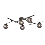 Artcraft Lighting Modena 5 Light 35" Wide Semi-Flush Ceiling Fixture Black / Smoke