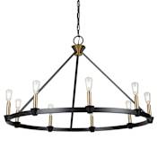 Artcraft Lighting Notting Hill 36" Wide Ring Chandelier Black / Brushed Brass