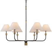 Artcraft Lighting Providence 6 Light 42" Wide Chandelier Black / Brushed Brass
