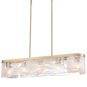 Artcraft Lighting Skye 6 Light 45" Wide Abstract Linear Pendant Brushed Brass