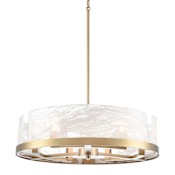 Artcraft Lighting Skye 6 Light 25" Wide Abstract Drum Chandelier Brushed Brass