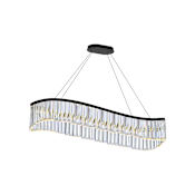 Artcraft Lighting Jules 45" Wide Crystal Linear Pendant Black