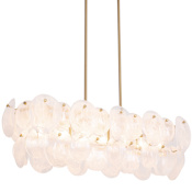 Artcraft Lighting Lily 7 Light 42" Wide Abstract Linear Pendant Brushed Brass