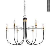 Artcraft Lighting Foundry 6 Light 31" Wide Candle Style Chandelier Black / Brass