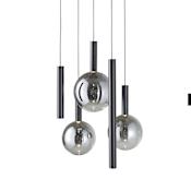 Artcraft Lighting Modella 21" Wide Selectable 3000K/4000K/5000K LED Multi Light Pendant Black
