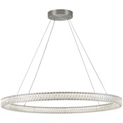 Artcraft Lighting Chevron 39" Wide Selectable 3000K/4000K/5000K LED Crystal Ring Chandelier Brushed Nickel