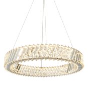 Artcraft Lighting Alya 24" Wide Selectable 3000K/4000K/5000K LED Crystal Ring Chandelier Polished Nickel