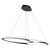 Artcraft Lighting Gemini 47" Wide LED Ring Chandelier Black / Nickel