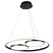 Artcraft Lighting Gemini 23" Wide LED Ring Chandelier Black / Nickel